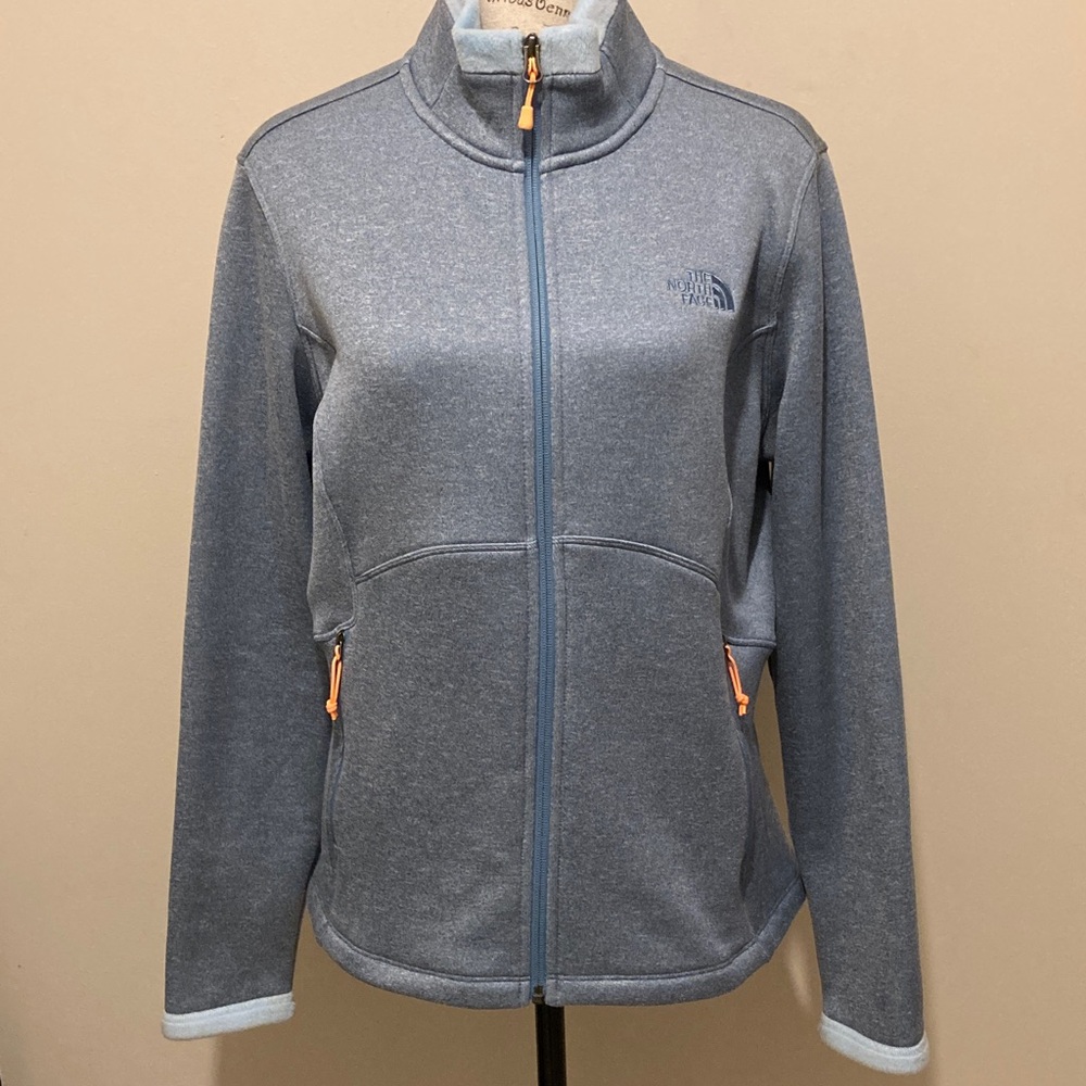 The North Face Women's Gray/Blue Full-Zip Fleece Jacket
